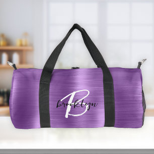 Sac De Sport Glam Violet Métal Brossé Noir Blanc Monogramme