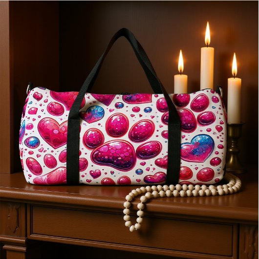 Sac De Sport Glossy Heart Bubble Pattern Travel