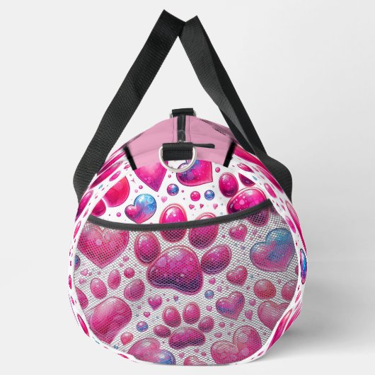 Sac De Sport Glossy Heart Bubble Pattern Travel Monogram (Droite)