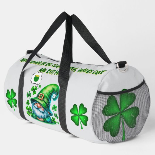 Sac De Sport Gnome mignonne St Patrick dormant sur gris | (Coin droit)