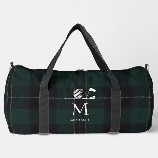Sac De Sport Golf Golfer Gift Elegant Plaid Monogram Custom (Recto)