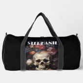 Sac De Sport Goth Crâne et fleurs Nom personnalisé (Recto)