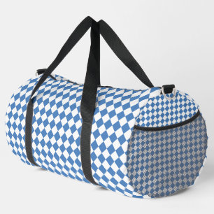 Sac De Sport Grand motif diamant à carreaux bleu blanc