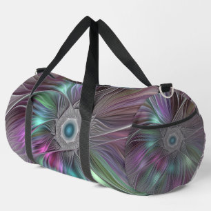 Sac De Sport Grande Fleur colorée Abstraite Trippy Fractal Art