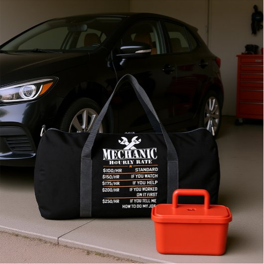 Sac De Sport Graphique des Tarifs Horaires de Mécanicien