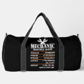 Sac De Sport Graphique des Tarifs Horaires de Mécanicien (Recto)