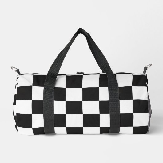 Sac De Sport Gras Classic Retro Noir et Blanc À damiers (Recto)