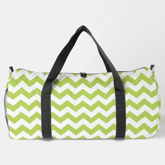 Sac De Sport Green Zigzag, Green Chevron, Motif géométrique (Verso)