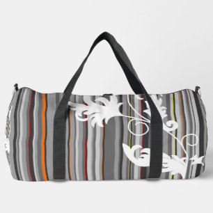 Sac De Sport Gris Pinstripe avec Flore Détail Imprimer Coupe Sa