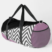 Sac De Sport Gris Zigzag, Gris Chevron, Motif Zigzag, Violet (Coin droit)