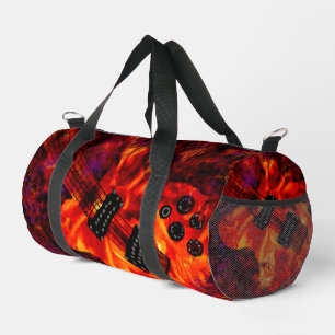 Sac De Sport Guitare électrique sur feu Rouge Black Music Art