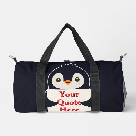 Sac De Sport Happy penguin holding a sign to personalize (Recto)