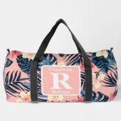 Sac De Sport Hibiscus rose tropical personnalisé Monogramme (Verso)