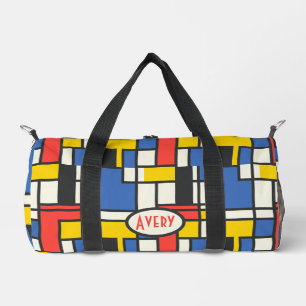 Sac De Sport Impression colorée de style géométrique Mondrian