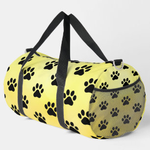 Sac De Sport Impression de patte noire jaune ensoleillé