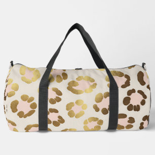 Sac De Sport Imprimé chic léopard doré et rose pastel Animal