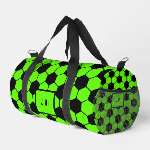 Sac De Sport Initiales de joueur de football fluorescent vert n