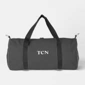 Sac De Sport Initiales de monogramme nom gris gris blanc (Recto)