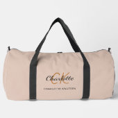 Sac De Sport Initiales en monogramme beige nom moderne (Recto)
