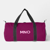 Sac De Sport Initiales Monogrammes modernes rose foncé Bourgogn (Recto)