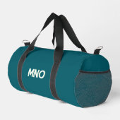 Sac De Sport Initiales Monogrammes modernes Vert Turquoise (Coin droit)