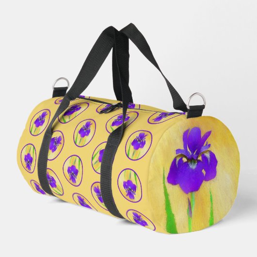 Sac De Sport Iris Peinture Iris À Led Violet Art Fleur Original (Coin gauche)