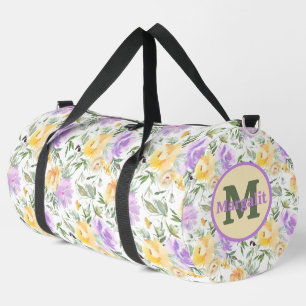 Sac De Sport Jaunes et lavande roses florales violettes grandes