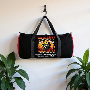 Sac De Sport Jésus Sauve Pompiers Prêtant Main Forte