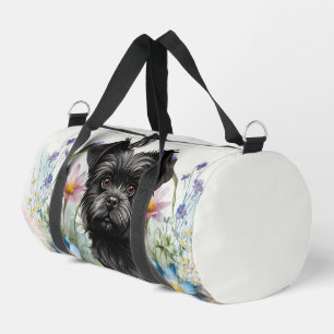 Sac De Sport Joli chien Affenpinscher dans un champ de fleurs s