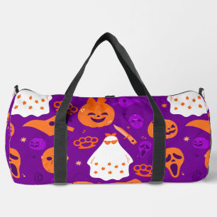 Sac De Sport joli halloween floral fantôme orange