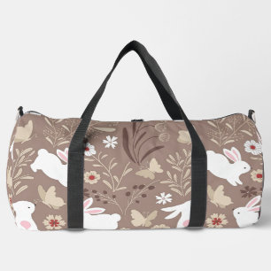 Sac De Sport Joli lapin d'art populaire et fleurs