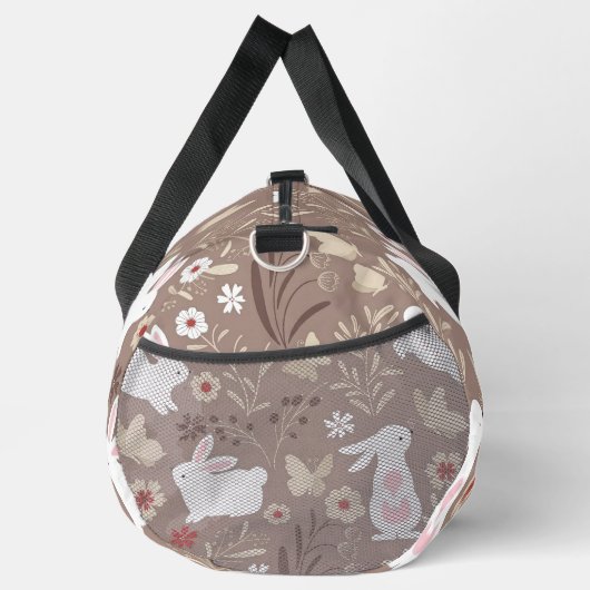 Sac De Sport Joli lapin d'art populaire et fleurs (Droite)