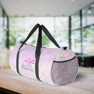 Sac De Sport Joli licorne rose pailleté monogramme goutte rhine