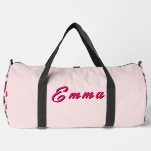 Sac De Sport Joli motif de fraise avec nom personnalisé