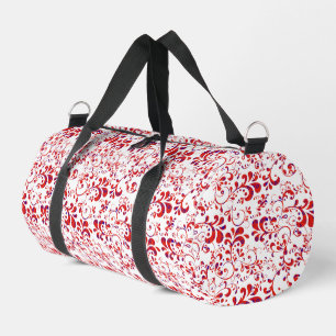 Sac De Sport Joli motif floral blanc rouge mignon