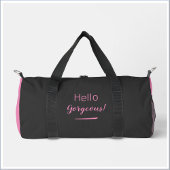 Sac De Sport Joli rose et noir Bonjour magnifique Citation Slog