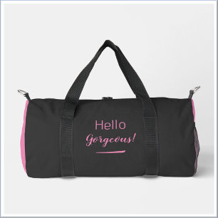 Sac De Sport Joli rose et noir Bonjour magnifique Citation Slog