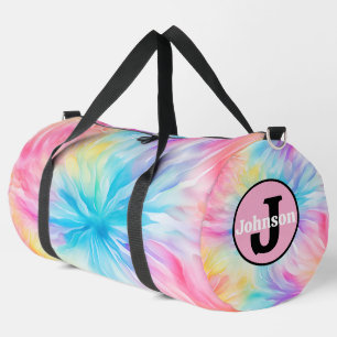 Sac De Sport Kit personnalisé Monogramme Fleur pastel Tie Dye