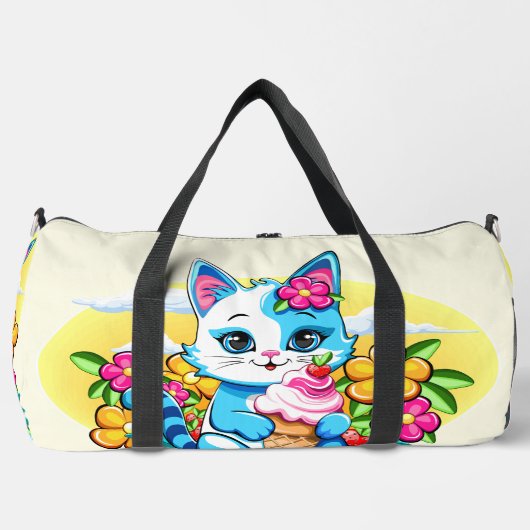 Sac De Sport Kitty Chat avec crème glacée Summer Kawaii Caractè (Recto)