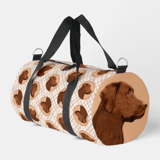 Sac De Sport Labrador Retriever Peinture Chocolat Lab Chien Art (Coin gauche)