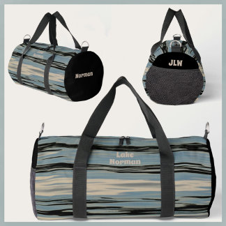 Sac De Sport Lac Eau Moderne Bleu Beige Noir