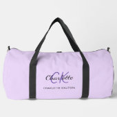 Sac De Sport Lavande violet monogramme initiales nom moderne (Recto)