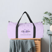 Sac De Sport Lavande violet monogramme initiales nom moderne