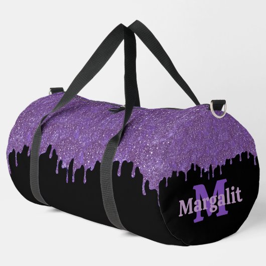 Sac De Sport Lecteurs de Parties scintillant violet Fille Noir (Coin gauche)