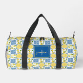 Sac De Sport Lemon Monogram Name French Country Tile Pattern (Verso)