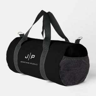 Sac De Sport LETTRE INITIALE Modèle Personnalisée NOIR
