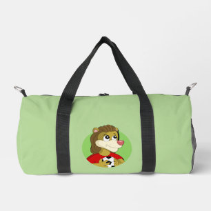 Sac De Sport Lion tenant un ballon de football cartoon