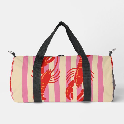 Sac De Sport Lobster Pop Bold Crustaceans on Candy Stripes (Recto)