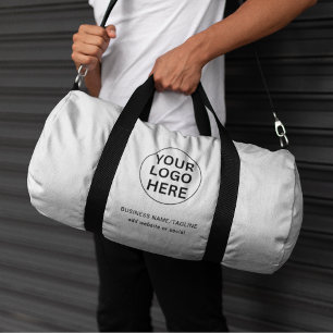 Sac De Sport Logo d'entreprise noir et blanc & texte promotionn