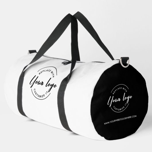 Sac De Sport Logo Simple Black White Business de marque (Coin gauche)